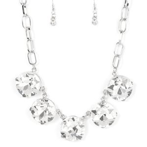 Limelight Luxury Necklace, For the Win Bracelet, White Ring, and Earrings